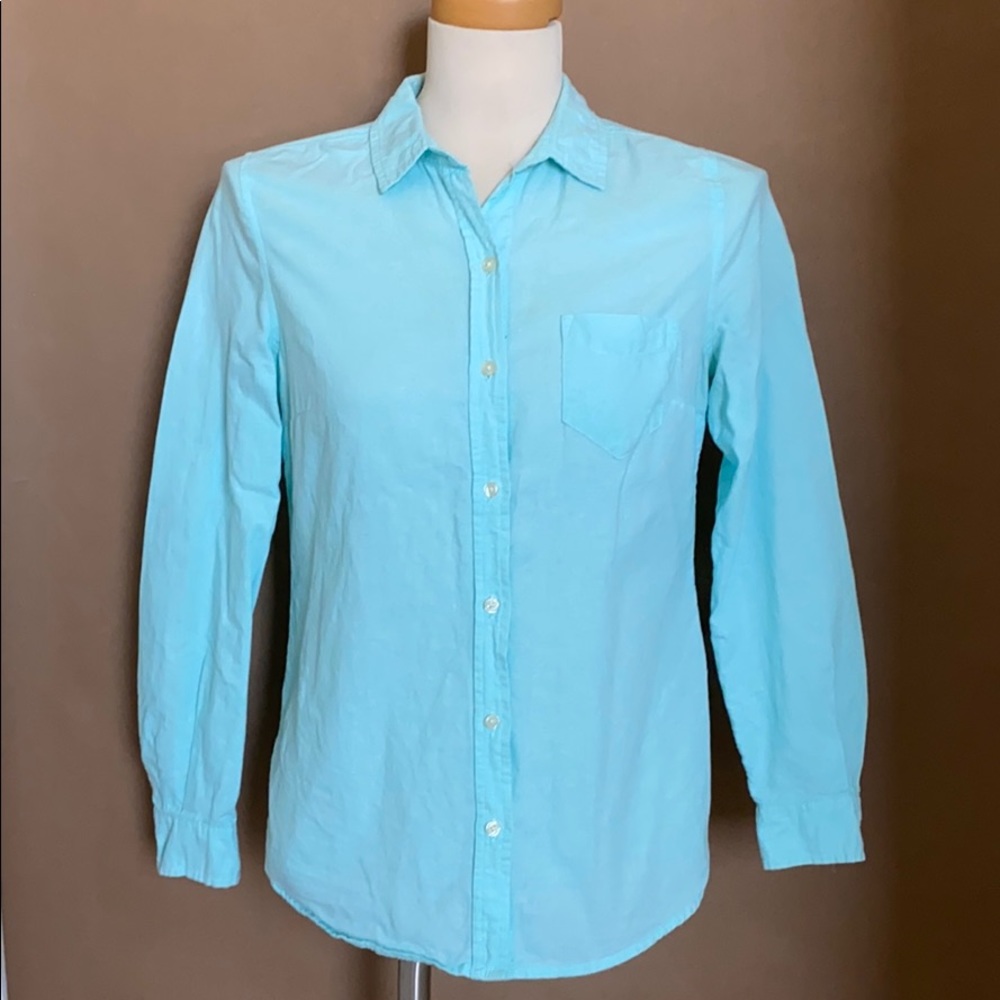 Classic Button-Front Shirt- 100% Cotton- XS